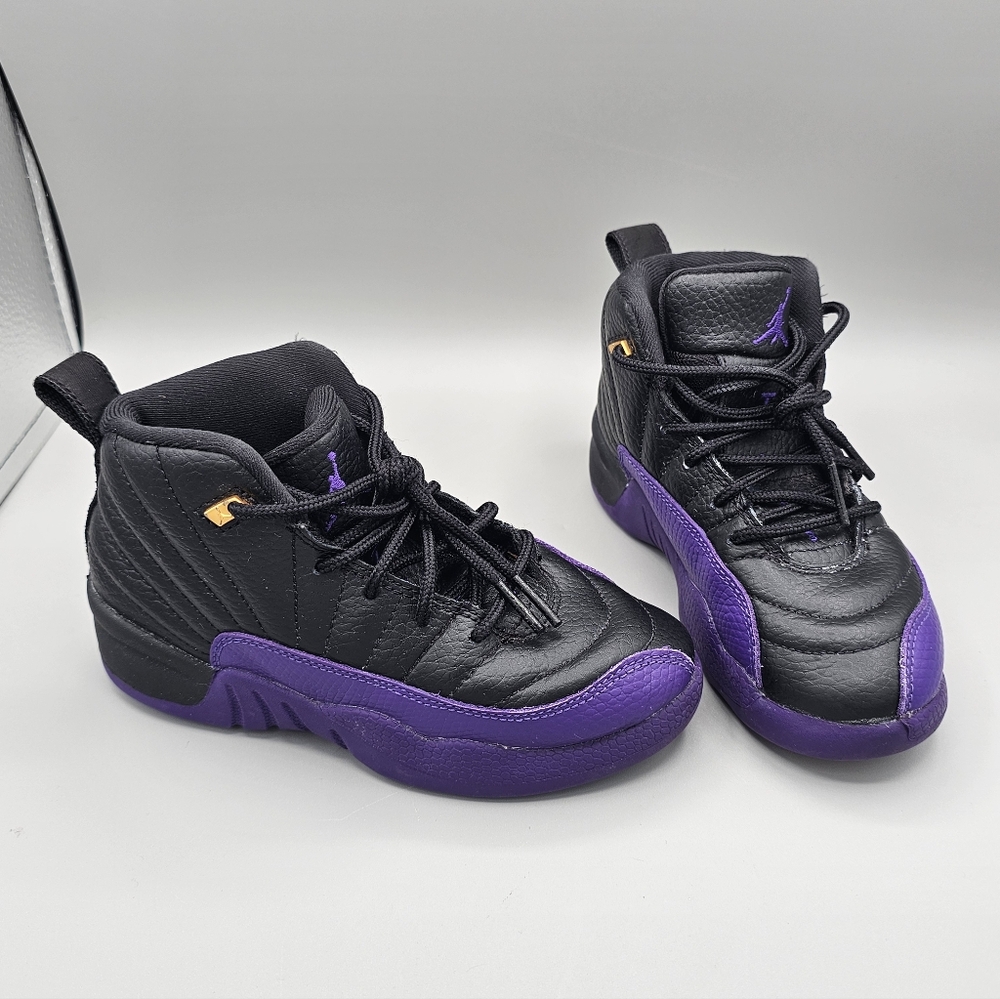 Jordan 12 Retro Mid Field Purple Kids Child Sz 12c Mid Tops Basketball Fresh!
